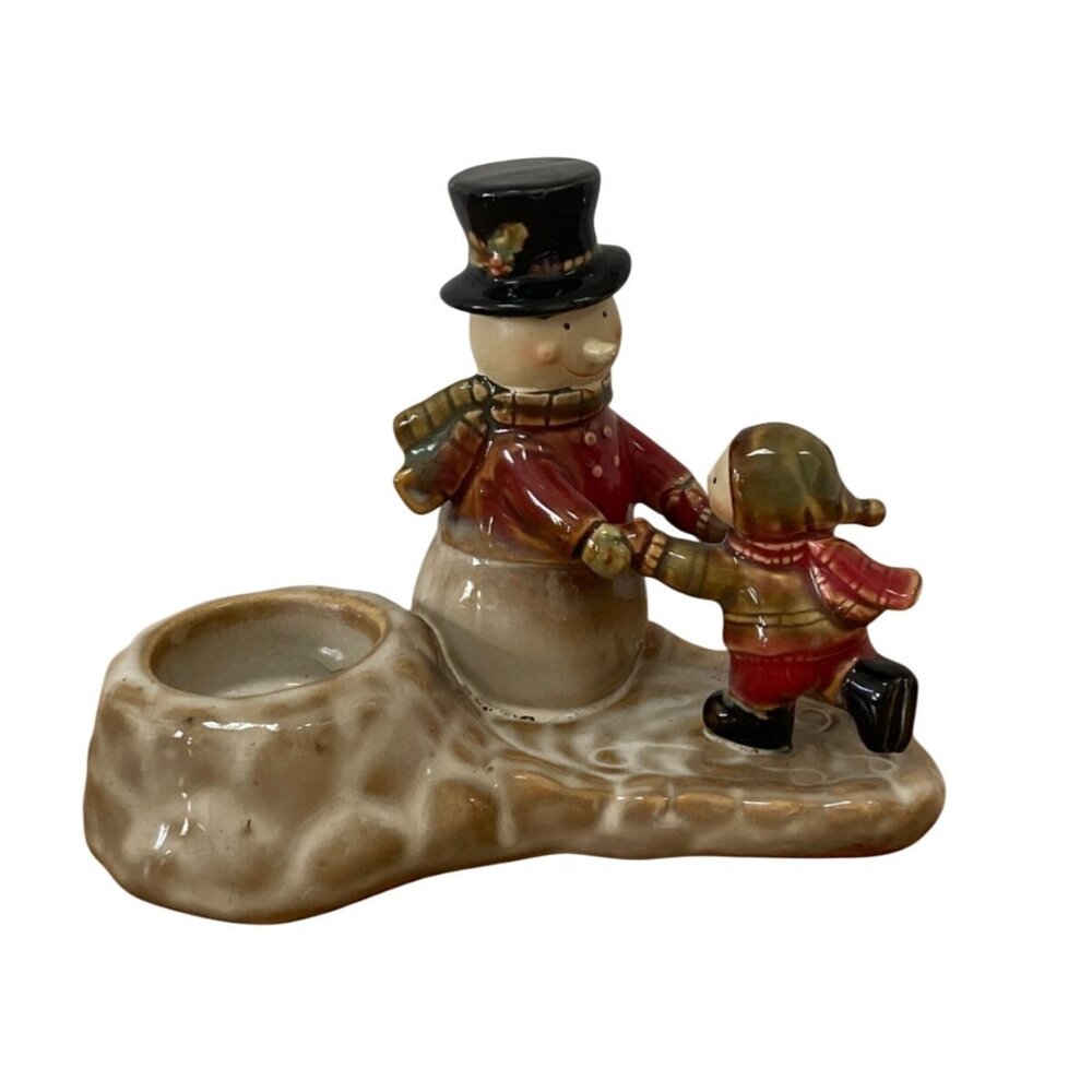 Yankee Candle Votive Tea Light Holder Skating Girl Snowmen Ronnie Walter Holiday